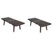 Pemberly Row Set of 2 Mid-Century Inwood Platform Bench in Dark Walnut - 4 Feet