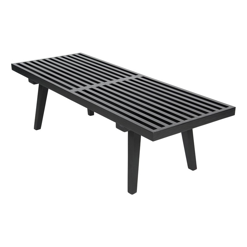 Pemberly Row Set of 2 Mid-Century Inwood Platform Bench in Black - 4 Feet