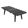 Pemberly Row Set of 2 Mid-Century Inwood Platform Bench in Black - 4 Feet