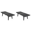 Pemberly Row Set of 2 Mid-Century Inwood Platform Bench in Black - 4 Feet