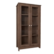 Pemberly Row Set of 2 Contemporary Walnut Bookcases for Home Decor