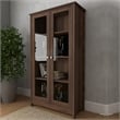 Pemberly Row Set of 2 Contemporary Walnut Bookcases for Home Decor