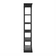 Pemberly Row Set of 2 Etagere 5-Shelf Wood & Metal Bookcases in Antique Black