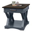 Pemberly Row Set of 2 Contemporary Wood End Tables in Denim Blue/Gray