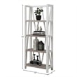 Pemberly Row Set of 2 Traditional Wood Etagere Bookcases in White
