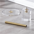Pemberly Row Set of 2 Clear Plastic/Acrylic Martini End Tables with Gold Accents