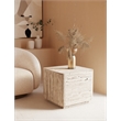Pemberly Row Set of 2 Contemporary Travertine Square End Tables