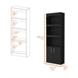 Pemberly Row Set of 2 Bookcases Double Door Cabinet Black Engineered Wood
