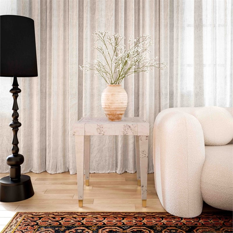Pemberly Row Set of 2 Contemporary Engineered Wood End Tables in White