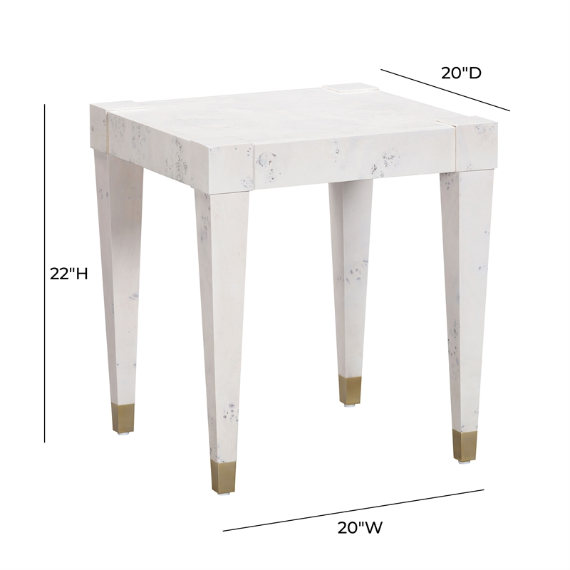 Pemberly Row Set of 2 Contemporary Engineered Wood End Tables in White