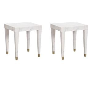 Pemberly Row Set of 2 Contemporary Engineered Wood End Tables in White