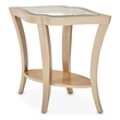 Pemberly Row Set of 2 Wood End Tables with Glass Top - Chardonnay