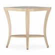 Pemberly Row Set of 2 Wood End Tables with Glass Top - Chardonnay