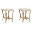 Pemberly Row Set of 2 Wood End Tables with Glass Top - Chardonnay