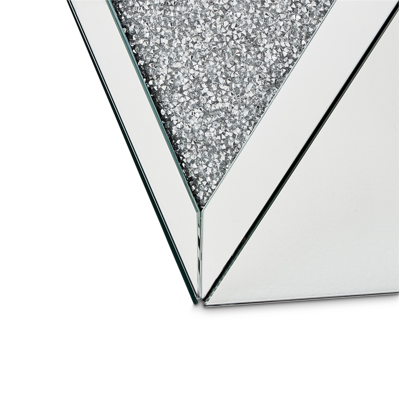 Pemberly Row Set of 2 Contemporary Mirrored Crystal End Tables