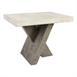 Pemberly Row Set of 2 Transitional End Tables in Antique White/Corsican Gray