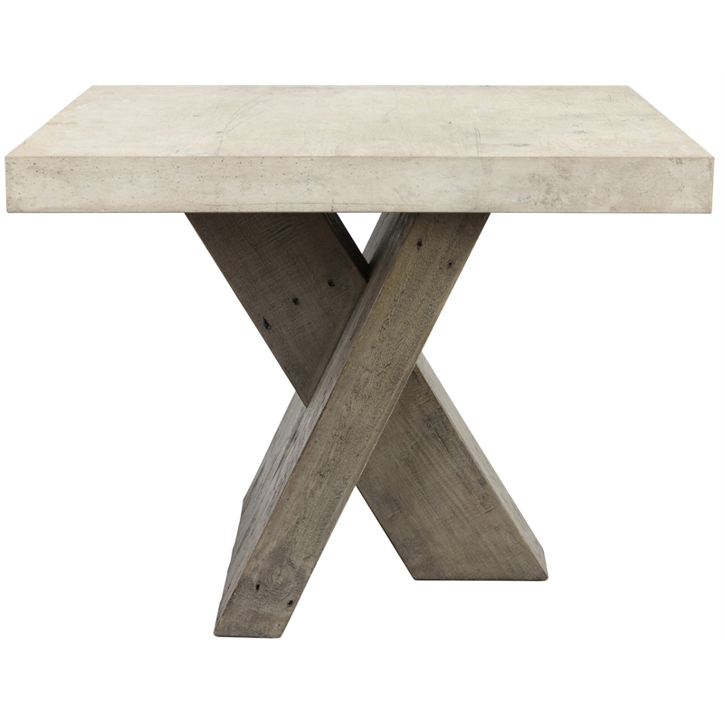 Pemberly Row Set of 2 Transitional End Tables in Antique White/Corsican Gray