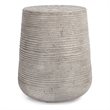 Pemberly Row Set of 2 Concrete Stone Outdoor End Tables in Rough Light Gray