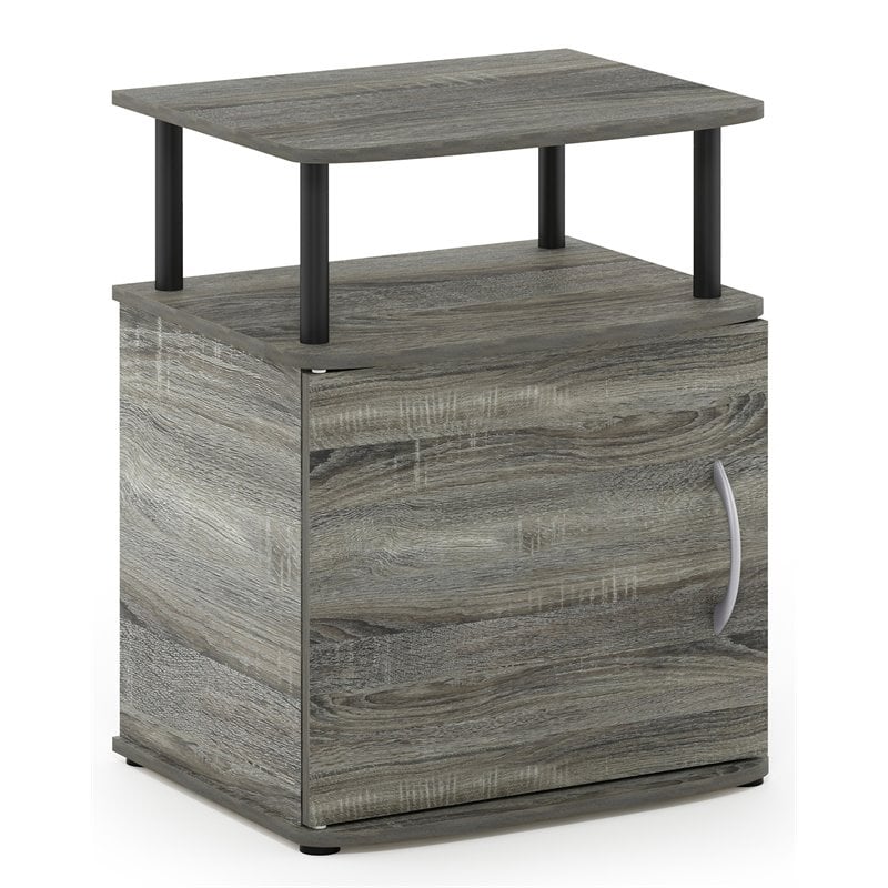 Pemberly Row Set of 2 Engineered Wood End Tables in French Oak Gray/Black