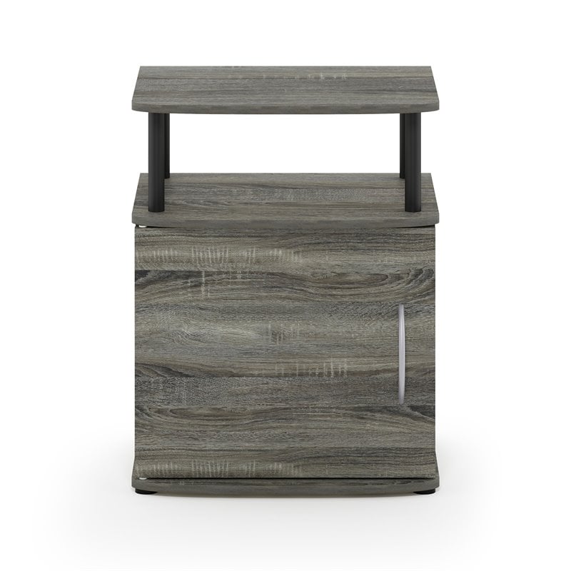 Pemberly Row Set of 2 Engineered Wood End Tables in French Oak Gray/Black