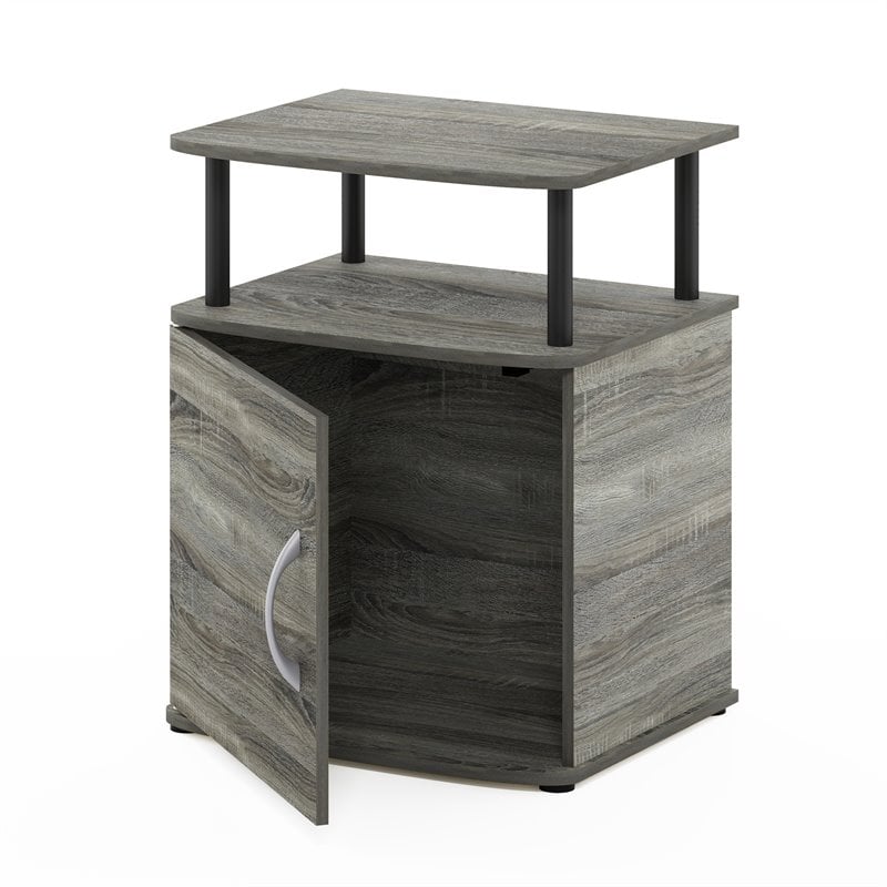 Pemberly Row Set of 2 Engineered Wood End Tables in French Oak Gray/Black
