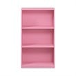 Pemberly Row Set of 2 Engineered Wood 3-Tier Bookcases Storage Shelves in Pink