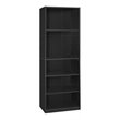Pemberly Row Set of 2 Engineered Wood Simply Home 5-Shelf Bookcases in Black