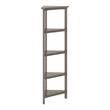 Pemberly Row Set of 2 4-tier Corner Traditional Wooden Bookcases in Washed Gray