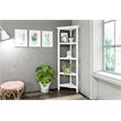 Pemberly Row Set of 2 4-tier Corner Traditional Wooden Bookcases in White