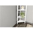 Pemberly Row Set of 2 4-tier Corner Traditional Wooden Bookcases in White