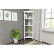 Pemberly Row Set of 2 4-tier Corner Traditional Wooden Bookcases in White