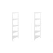 Pemberly Row Set of 2 4-tier Corner Traditional Wooden Bookcases in White