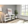 Pemberly Row Set of 2 2-tier Low Traditional Wooden Bookcases in White