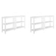 Pemberly Row Set of 2 2-tier Low Traditional Wooden Bookcases in White