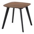 Pemberly Row Set of 2 Solid End Tables with Powder Coated Black Legs in Walnut