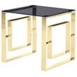 Pemberly Row Set of 2 Stainless Steel and Smoked Glass End Tables in Gold