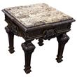 Pemberly Row Set of 2 Solid Wood and Faux Marble Top End Tables in Cherry
