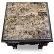 Pemberly Row Set of 2 Solid Wood and Faux Marble Top End Tables in Cherry