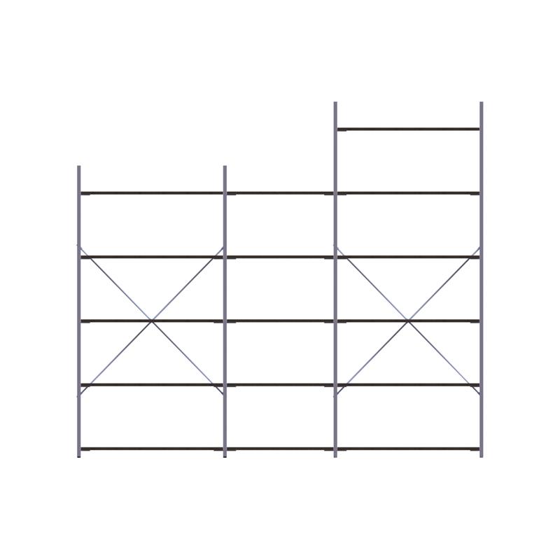 Pemberly Row Set of 2 Wood and Steel AdjusTables Bookcases in Brown