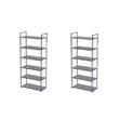 Pemberly Row Set of 2 Wood and Steel AdjusTables Bookcases in Brown