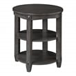 Pemberly Row Set of 2 3-Shelf Round End Tables in Slate Gray Wood