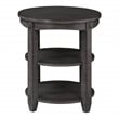 Pemberly Row Set of 2 3-Shelf Round End Tables in Slate Gray Wood