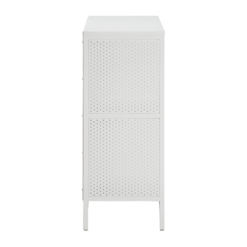 Pemberly Row Set of 2 4 Cube Storage/Bookcases in White Engineered Wood