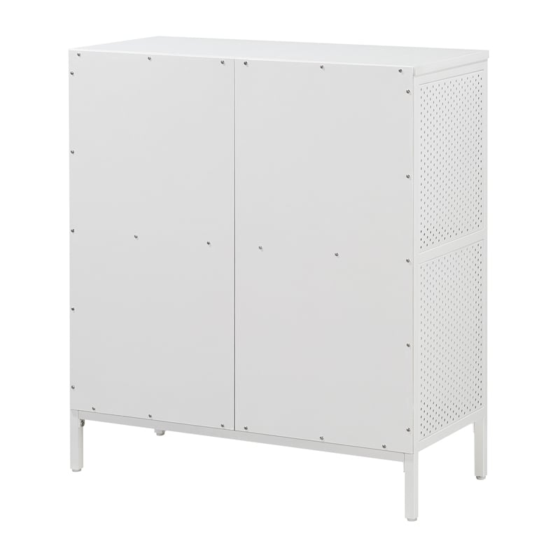 Pemberly Row Set of 2 4 Cube Storage/Bookcases in White Engineered Wood