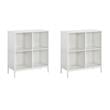 Pemberly Row Set of 2 4 Cube Storage/Bookcases in White Engineered Wood
