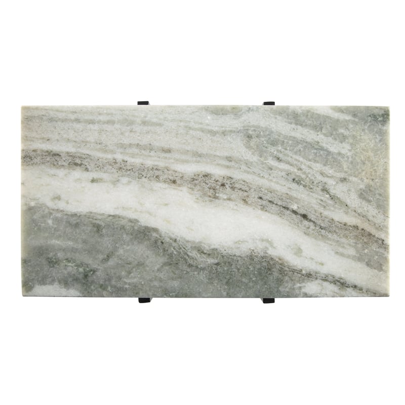 Pemberly Row Set of 2 White Genuine Marble Top 24-