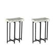 Pemberly Row Set of 2 White Genuine Marble Top 24-