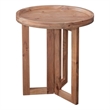 Pemberly Row Set of 2 Round Wood End Tables with Tray Top in Natural