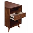 Pemberly Row Set of 2 Brown Mid-Century Chairside End Tables with Power