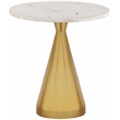 Pemberly Row Set of 2 Contemporary White Marble Top End Tables